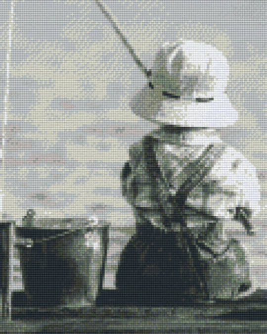 Boy Fishing Nine [9] Baseplates PixelHobby Mini- mosaic Art Kit